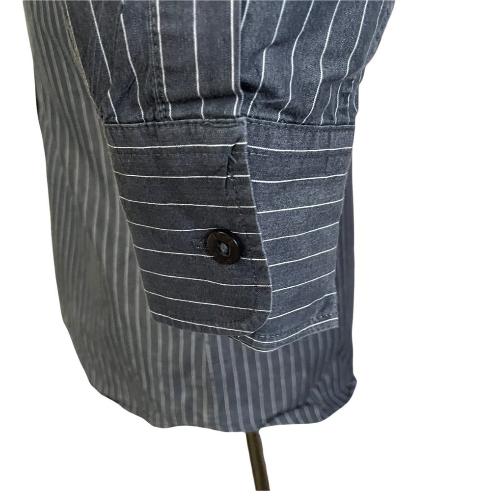BKE Buckle | Men's Black Striped White Long Sleeve Button Front Shirt Medium - Picture 6 of 9